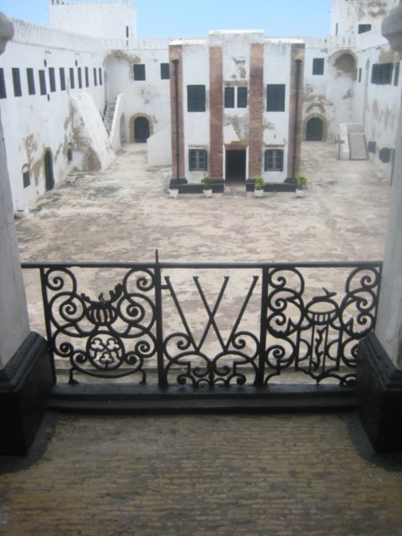 View from a room on the second floor of castle to the church