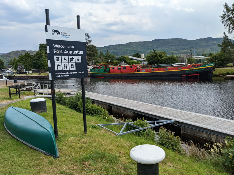 We arrive at Fort Augustus with its series of locks to the canal from Loch Ness