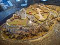 A model of the castle grounds. 