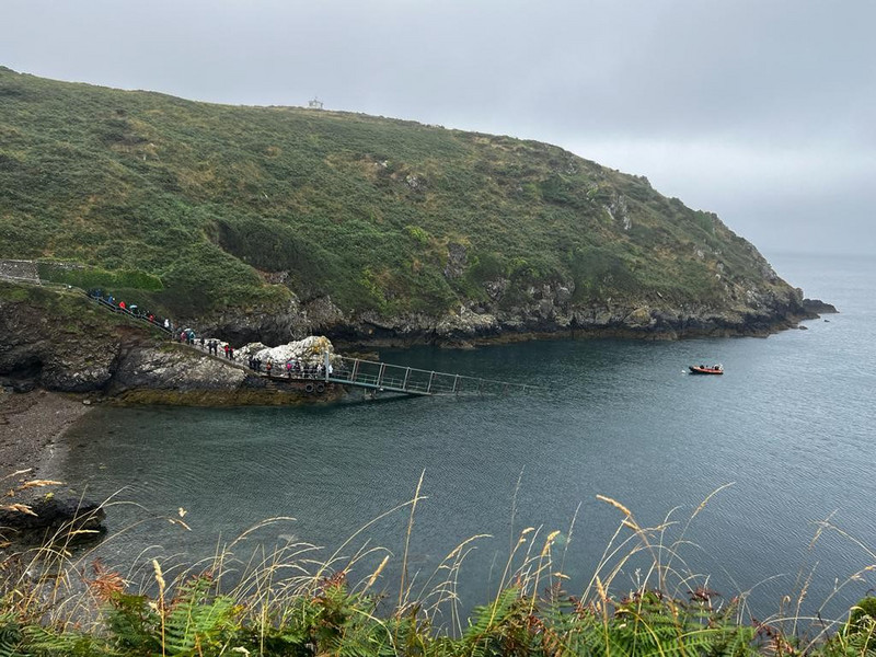 People lineup and await the boat to Skomer 