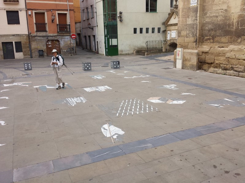 The Camino Game on the square in Logrono
