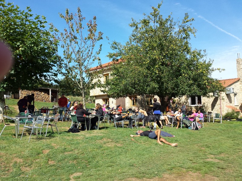 Our lunch stop with chairs and tables on the lawn