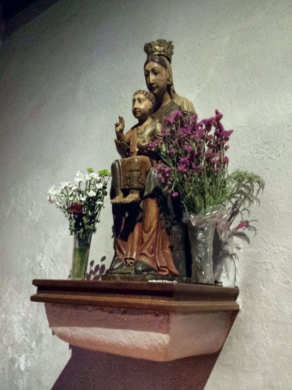 The statue near the back of the Church