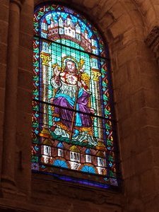 The only stained glass window in the cathedral that we saw