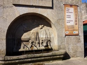 The engraved fountain at the market place