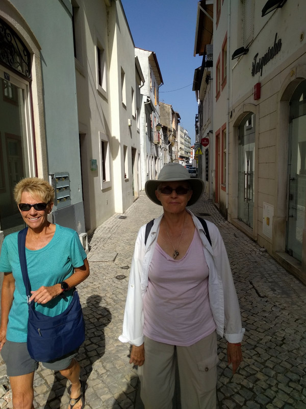 Jo n Karen on a street in Coimbra