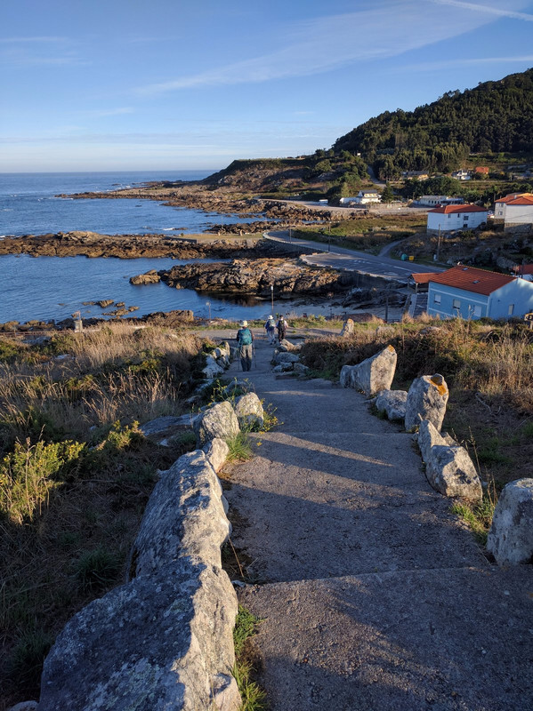 View of the path down to the beach with a few steps