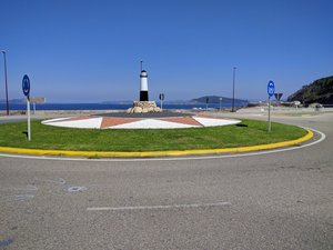 A memorial shore parking spot on the highway near Baiona