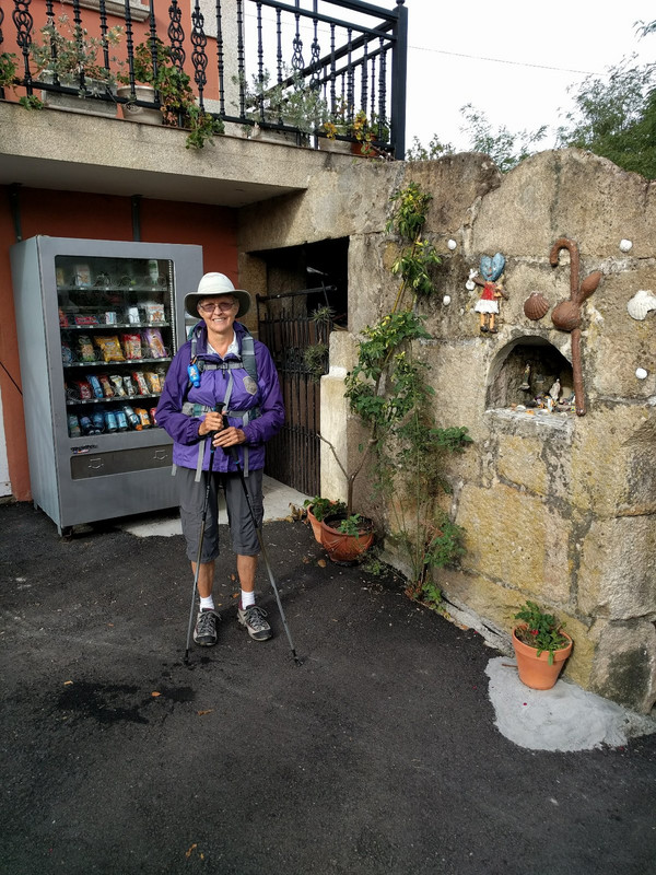 A vending stop on Camino. See the bread oven like opening