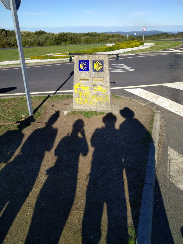 Five shadows at the sign
