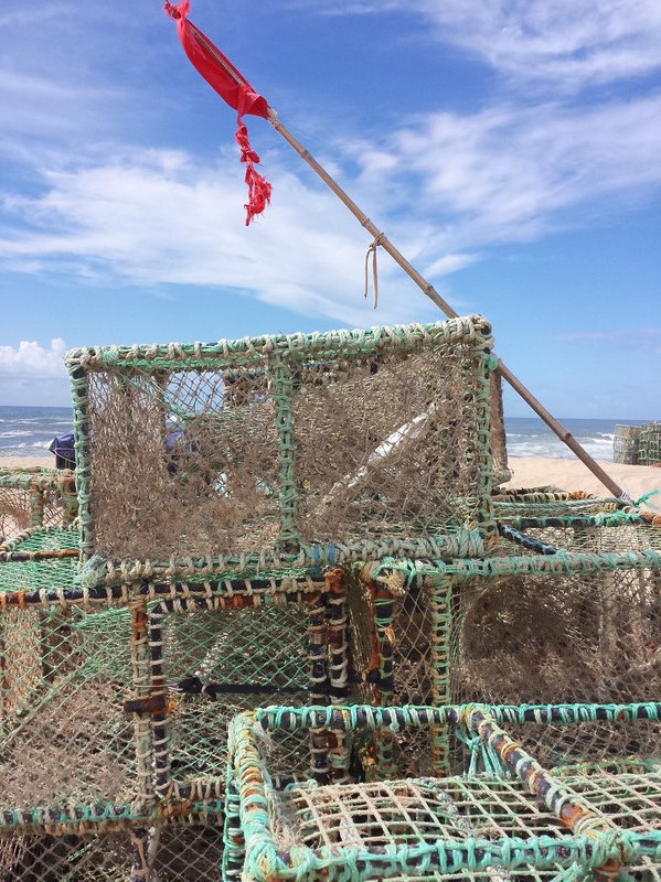 Old fishermen lobster-like fish traps