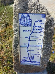 A map of the camino near the church.