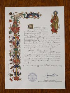 Compostela completion of Camino Portugues in Latin