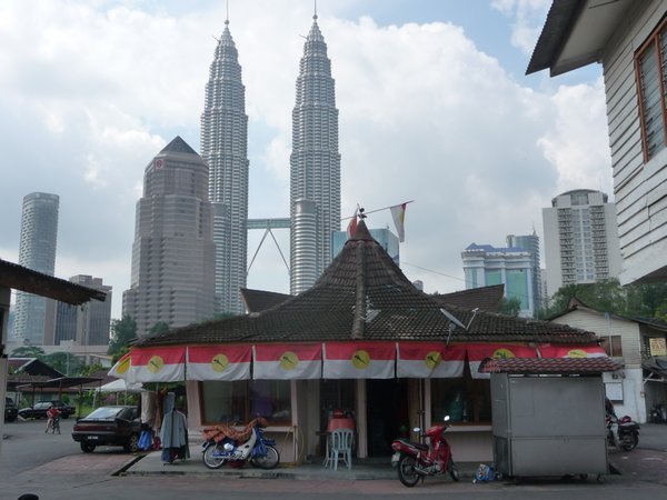 Petronas Towers, from the Malay area, KL