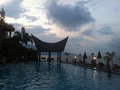 hotel pool on Lake Toba
