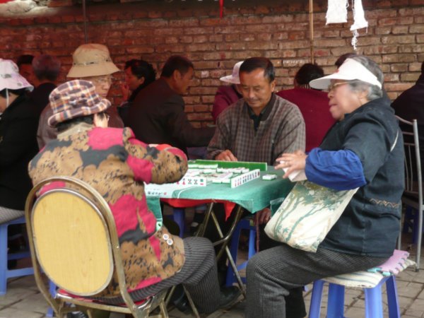 Mahjong players on a Kunming street