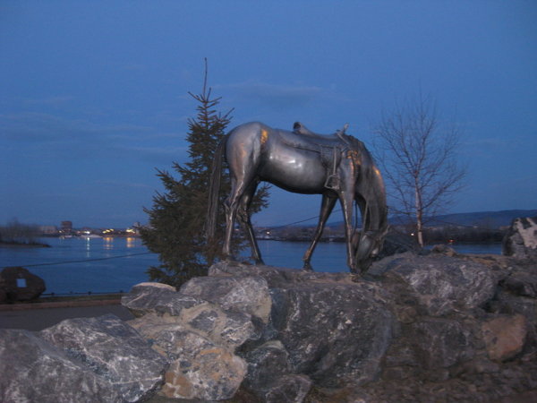 Horse Statue by river