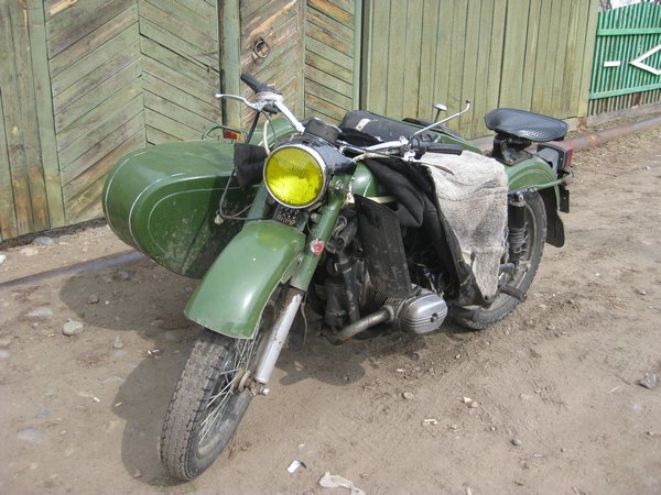 One of many Soviet motorcycles in Baikalskoe