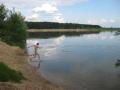 Dima jumping into a lake