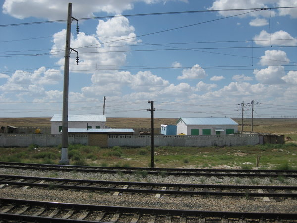 Tiny station in the middle of nowhere, southern Kazakhstan