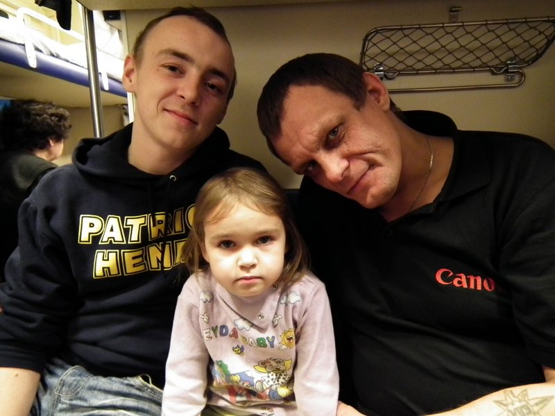 Ilya, Annushka and Vasya on the Moscow - Labytnangi train