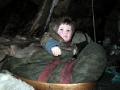 Nenets toddler inside a chum, Yamal Peninsula
