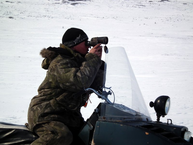 Egor scanning the mountains, somewhere vaguely near Anavgay, Kamchatka