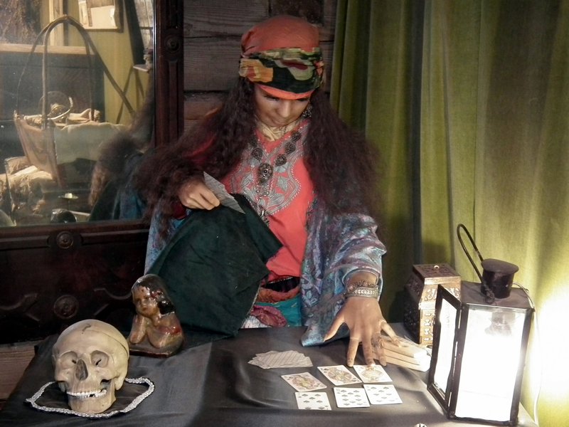A gypsy fortune teller at the Uglich Museum of Russian Myths and Superstitions