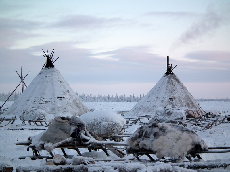 Nenets chums, Nadym Region, Siberia