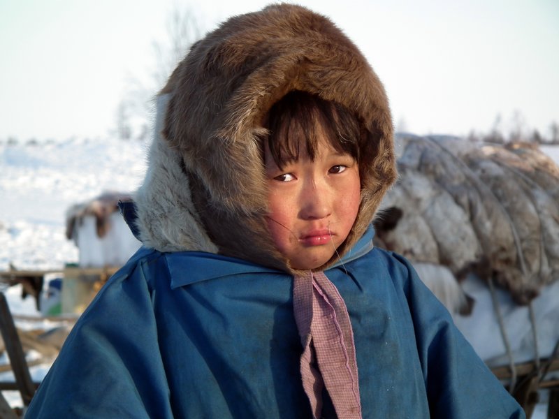 Nenets girl on the Yamal Peninsula, Arctic Siberia