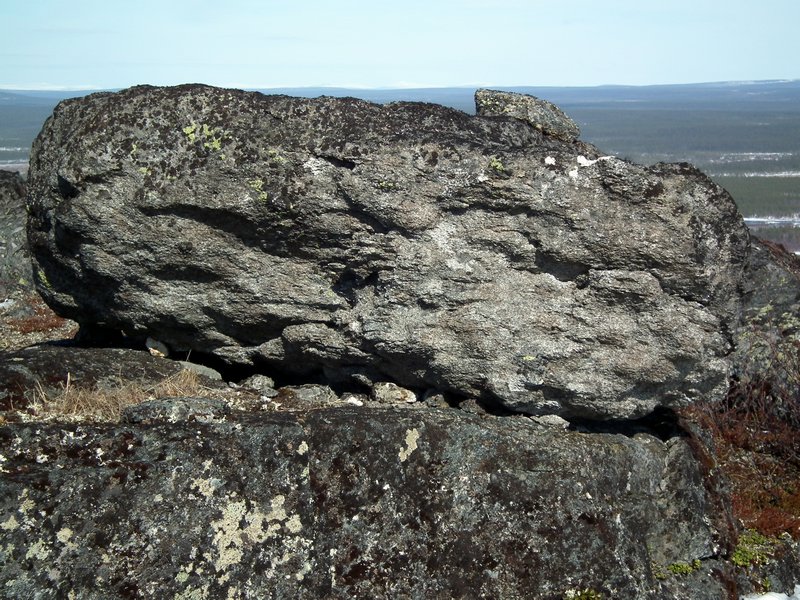Ancient sacred Seyd stone, Lovozero Region, Kola Peninsula, Arctic Russia