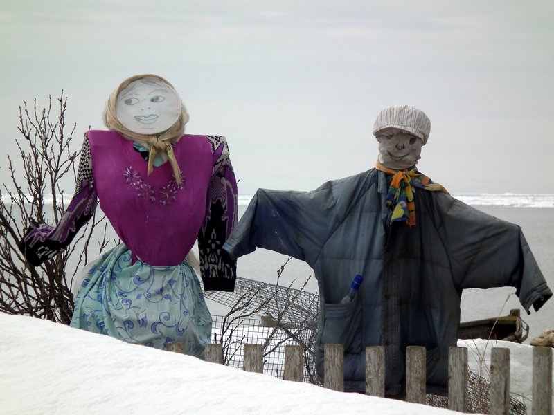 Scarecrows in Kashkarantsy, Tersky Coast, Kola Peninsula, Arctic Russia