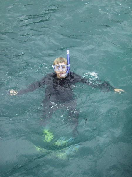 Phil in snorkelin - he's finally got the hang of it!!