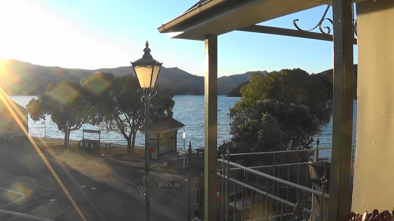 Sunset view from our accommodation at The Wharf,Akaroa