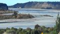 The braided Rakaia River after the bridge and gorge