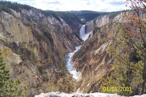 Yellowstone Falls and river