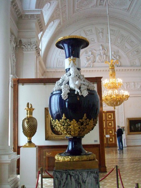 One of the many ornate vases on display