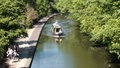 A canal boat on the canal,Regents Park