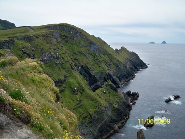 Cliffs looking out to the Skellig Islands