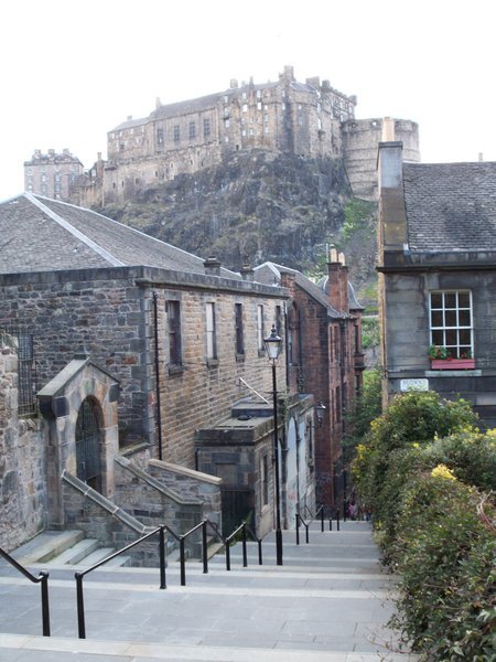 Steps up to Old Town and the castle