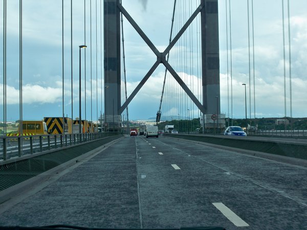Going over the Firth of Forth bridge
