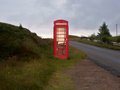 The lonesome red phone box in the middle of nowhere