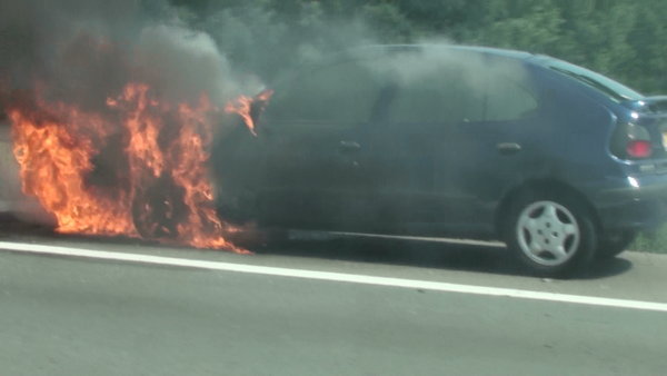 Fire on the highway!!