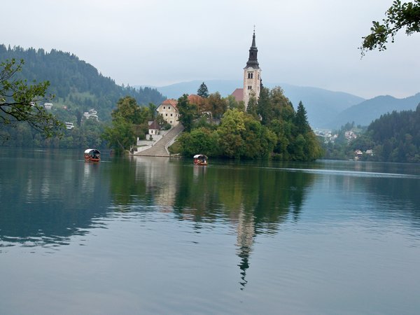 Little island in Lake Bled,Slovenia