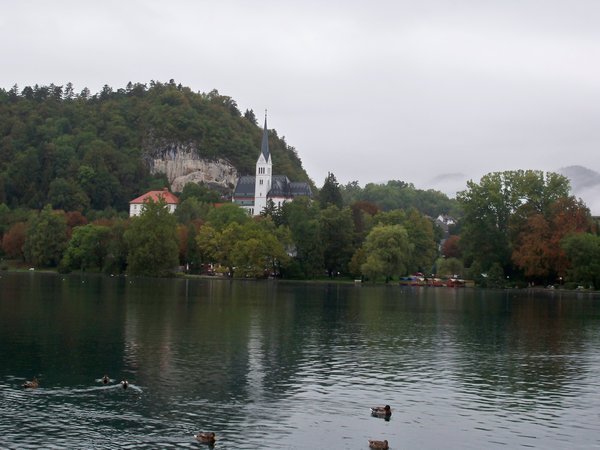 Lake Bled in the rain