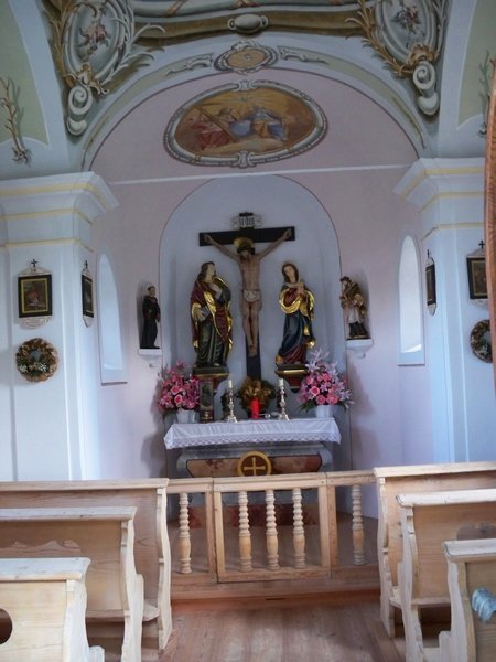 Interior of a tiny church just up the road from over overnight stay