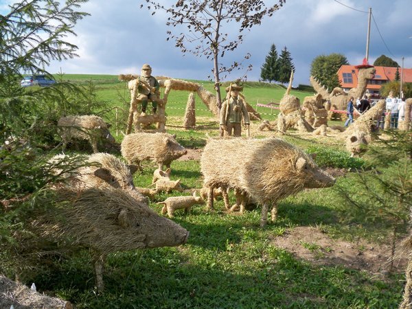 One of the straw sculptures