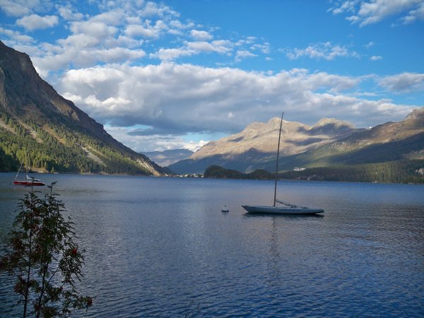 The lake at Silverplana near St Moritz