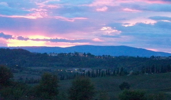 Striking sunset over Tuscany