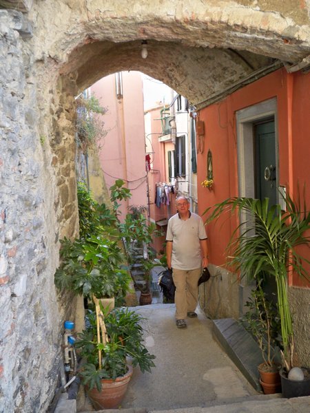 One of the narrow alleyways in Vernazza